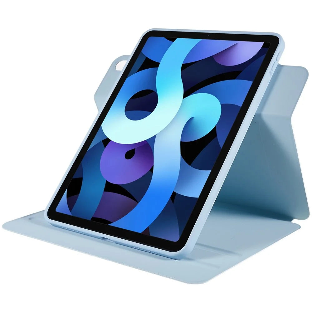 For iPad Air 10.9 inch (2020)/(2022) Skin-touch 2 in 1 Detachable Shockproof Case 360-degree Rotating Tablet Cover with Stand - Sky Blue - 7