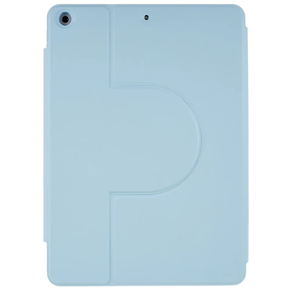 For iPad 10.2 (2021)/(2020)/(2019) Scratch Resistant Case 2 in 1 Detachable Skin-touch Tablet Stand Cover Support 360-degree Rotating - Sky Blue - 4