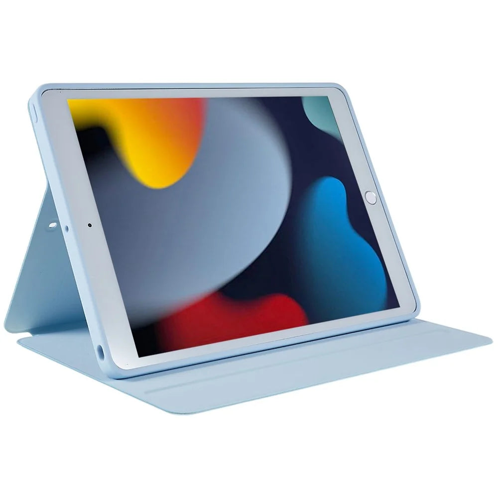 For iPad 10.2 (2021)/(2020)/(2019) Scratch Resistant Case 2 in 1 Detachable Skin-touch Tablet Stand Cover Support 360-degree Rotating - Sky Blue - 5
