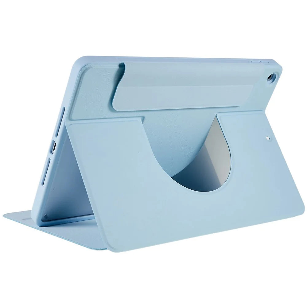 For iPad 10.2 (2021)/(2020)/(2019) Scratch Resistant Case 2 in 1 Detachable Skin-touch Tablet Stand Cover Support 360-degree Rotating - Sky Blue - 6