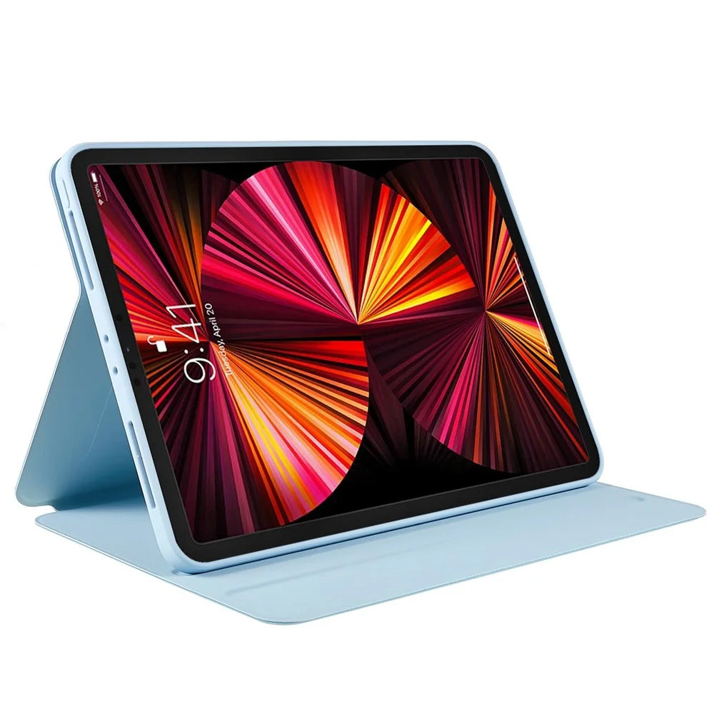 For iPad Pro 11 (2021) (2020) (2018) (2022) Skin-touch Shockproof Case 360-degree Rotating 2 in 1 Detachable Tablet Cover with Stand - Sky Blue - 5
