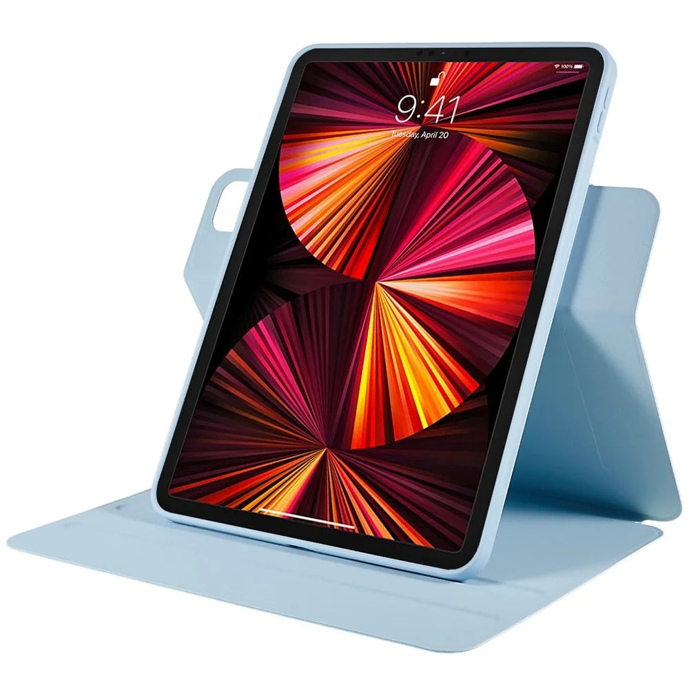 For iPad Pro 11 (2021) (2020) (2018) (2022) Skin-touch Shockproof Case 360-degree Rotating 2 in 1 Detachable Tablet Cover with Stand - Sky Blue - 7