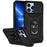 For iPhone 13 Pro 6.1 inch Slide Camera Protection Cover Lightweight Phone Case Ring Kickstand Hybrid PC + TPU Phone Shell - Black - 1
