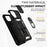 For iPhone 13 Pro 6.1 inch Slide Camera Protection Cover Lightweight Phone Case Ring Kickstand Hybrid PC + TPU Phone Shell - Black - 4