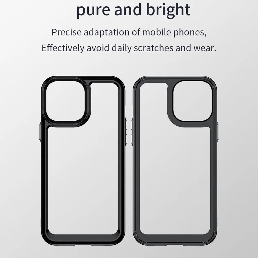 For iPhone 13 Pro Max 6.7 inch Shockproof Soft TPU + Hard Acrylic Cover Phone Case with Independent PC Buttons - Black - 2