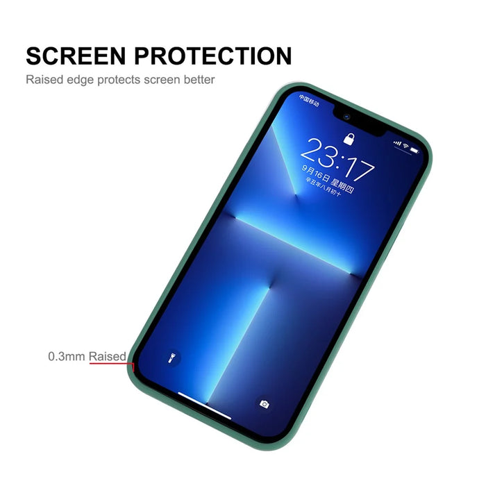 ENKAY HAT PRINCE For iPhone 13 Pro Max 6.7 inch Liquid Silicone Soft Phone Case Precise Cutout Camera Lens Protection Cover - Green - 2