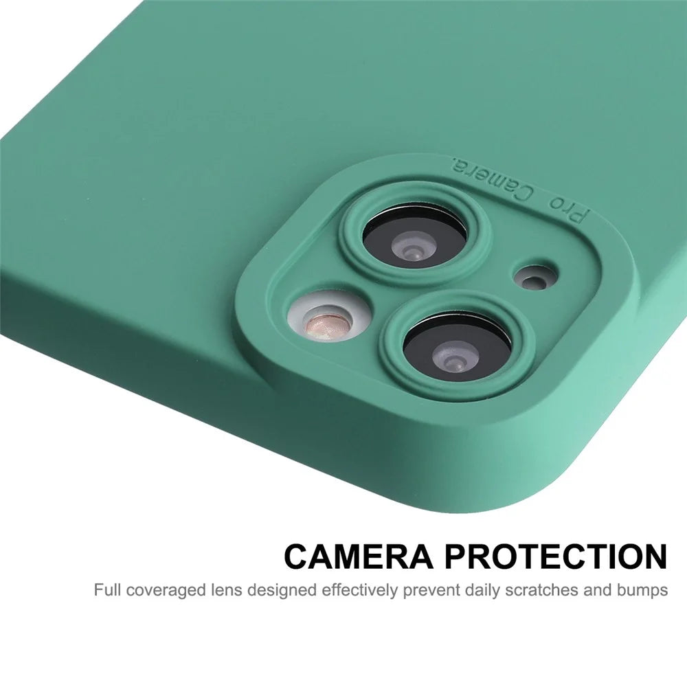 ENKAY HAT PRINCE For iPhone 13 6.1 inch Anti-drop Liquid Silicone Case Precise Cutout Camera Protection Soft Phone Cover - Green - 4