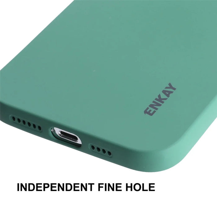 ENKAY HAT PRINCE for iPhone 12 Pro 6.1 inch Soft Liquid Silicone Case Precise Cutouts Camera Protection Anti-Scratch Cover - Green - 5