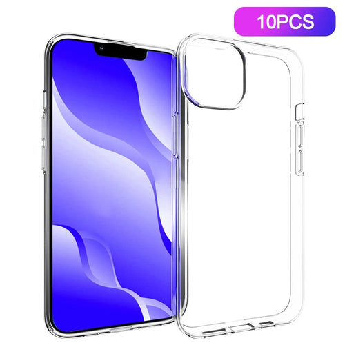 10Pcs/Pack Cellphone Case for iPhone 14 6.1 inch, Precise Cutouts Clear TPU Inner Watermark-Free Phone Cover - 1