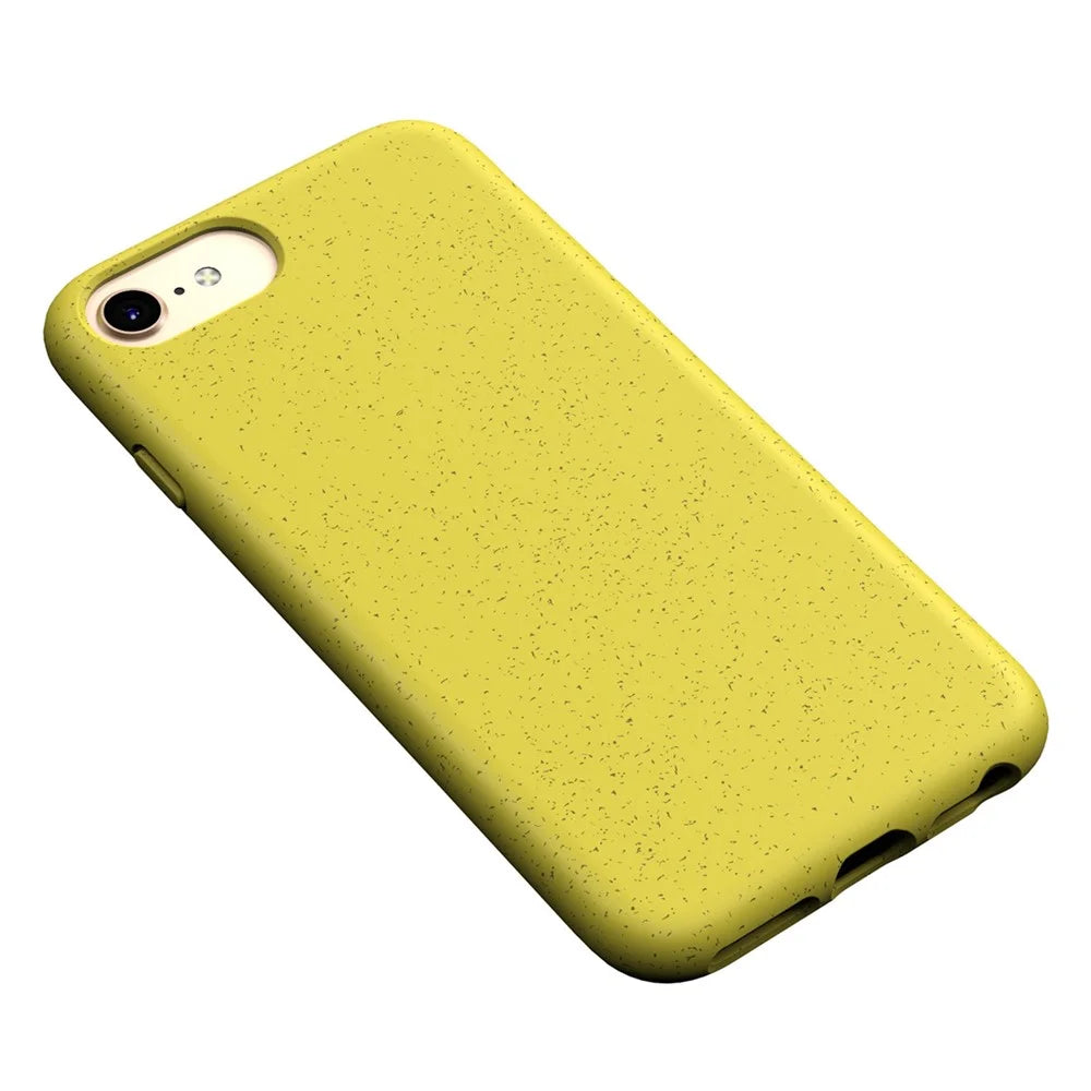 For iPhone 7 / 8 4.7 inch / SE (2020) / SE (2022) Starry Sky Series Soft TPU Drop Protection Case Biodegradable Wheat Straw Smooth Tough Matte Back Cover - Yellow - 2