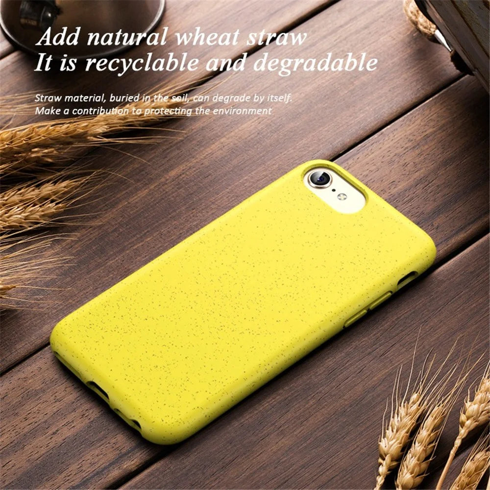 For iPhone 7 / 8 4.7 inch / SE (2020) / SE (2022) Starry Sky Series Soft TPU Drop Protection Case Biodegradable Wheat Straw Smooth Tough Matte Back Cover - Yellow - 3