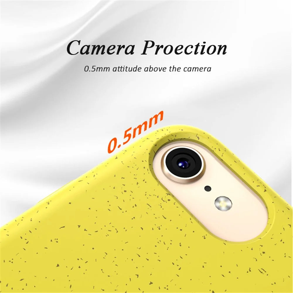 For iPhone 7 / 8 4.7 inch / SE (2020) / SE (2022) Starry Sky Series Soft TPU Drop Protection Case Biodegradable Wheat Straw Smooth Tough Matte Back Cover - Yellow - 4