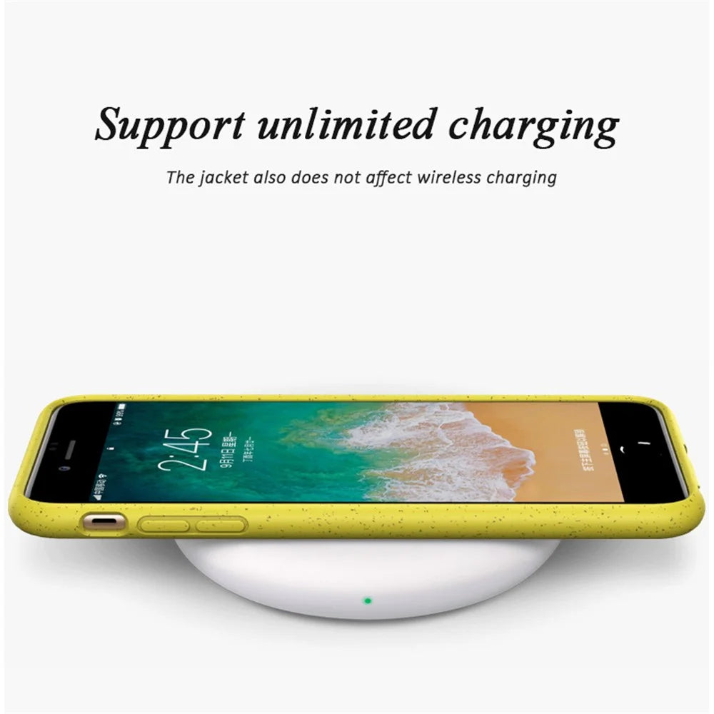 For iPhone 7 / 8 4.7 inch / SE (2020) / SE (2022) Starry Sky Series Soft TPU Drop Protection Case Biodegradable Wheat Straw Smooth Tough Matte Back Cover - Yellow - 5