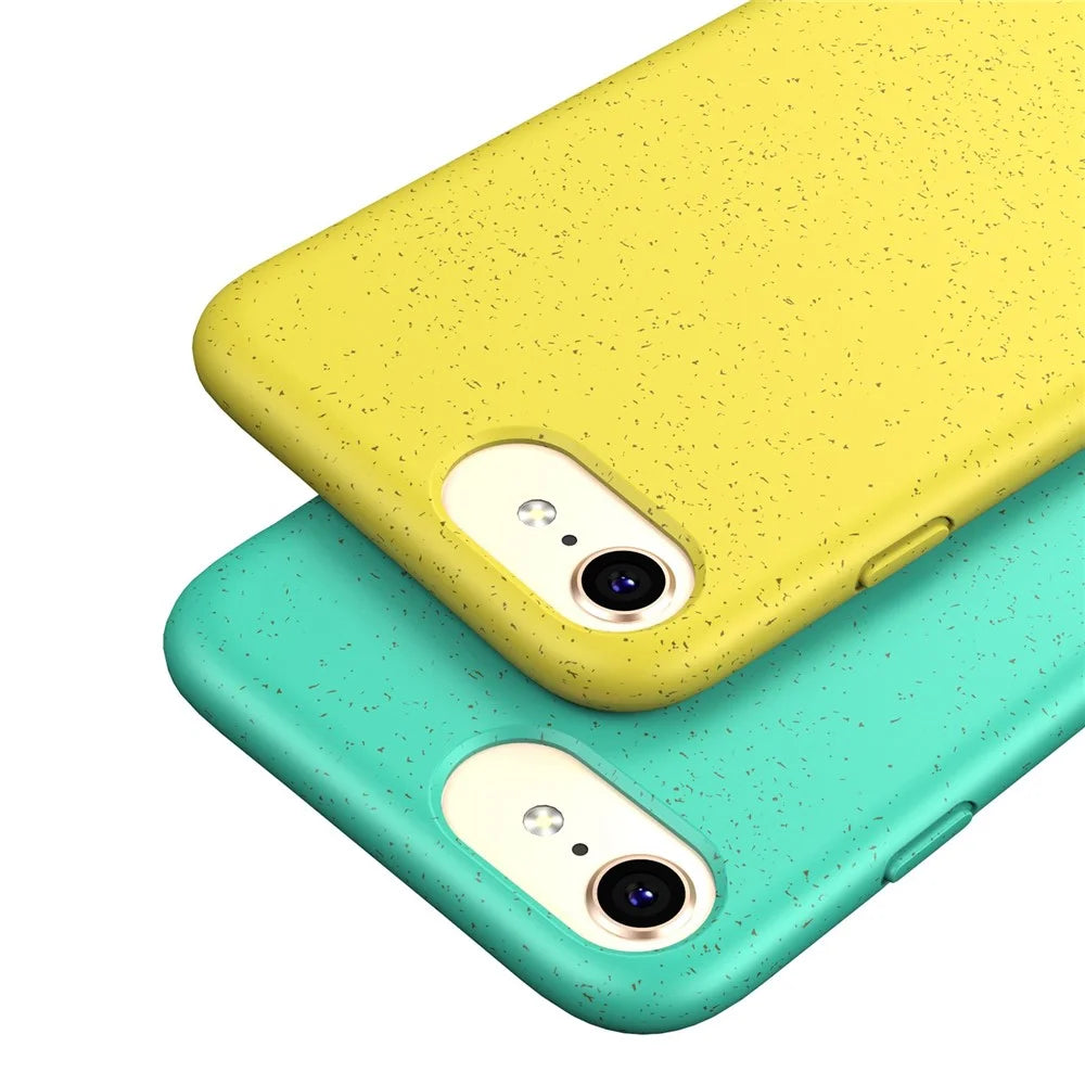 For iPhone 7 / 8 4.7 inch / SE (2020) / SE (2022) Starry Sky Series Soft TPU Drop Protection Case Biodegradable Wheat Straw Smooth Tough Matte Back Cover - Yellow - 6