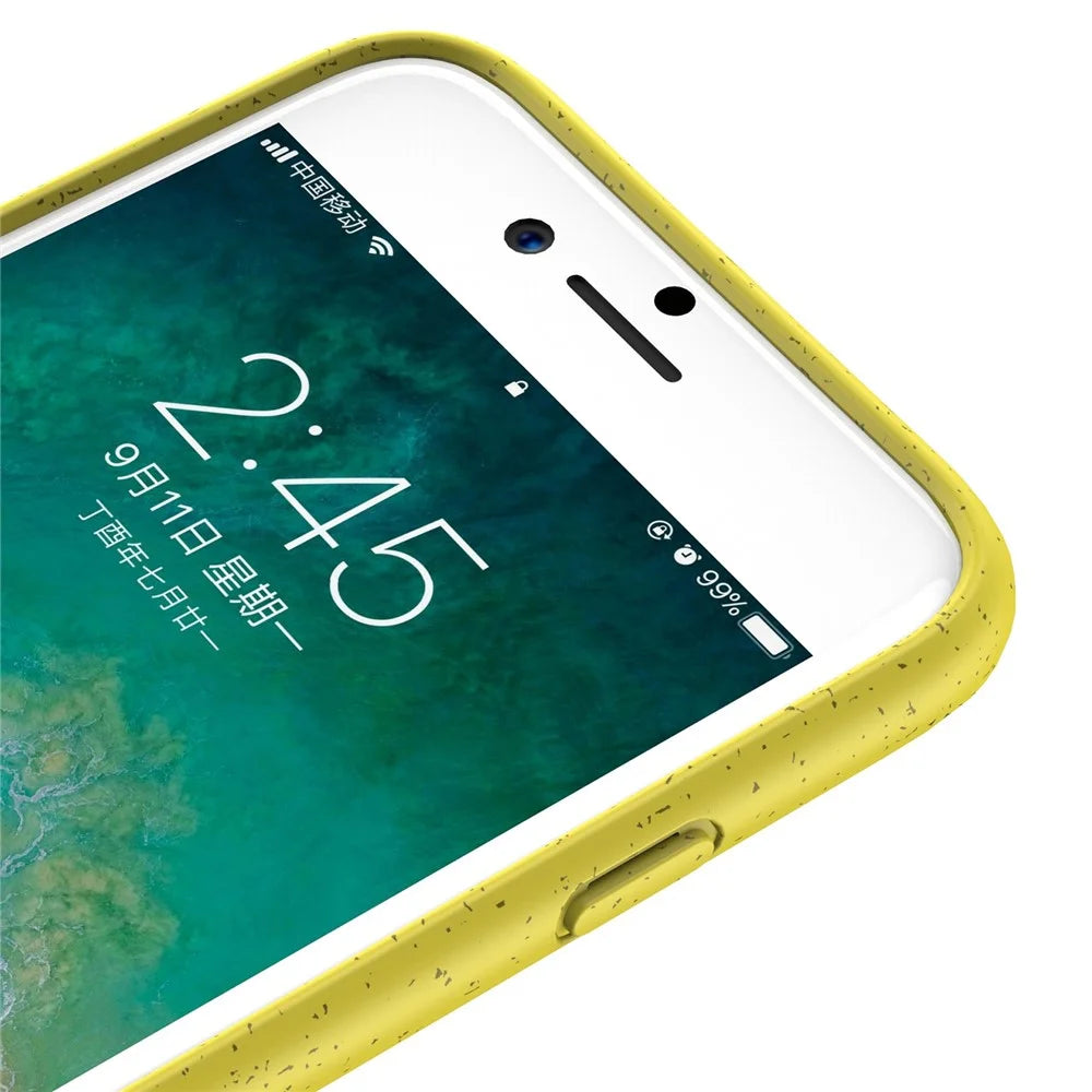 For iPhone 7 / 8 4.7 inch / SE (2020) / SE (2022) Starry Sky Series Soft TPU Drop Protection Case Biodegradable Wheat Straw Smooth Tough Matte Back Cover - Yellow - 7