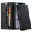AUTSPACE A01 Series for iPhone XR 6.1 inch PU Leather Case RFID Blocking Wallet Stand Flip Cover - Black - 1