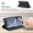 AUTSPACE A01 Series for iPhone XR 6.1 inch PU Leather Case RFID Blocking Wallet Stand Flip Cover - Black - 5