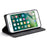 AUTSPACE A01 Series for iPhone 6 Plus/7 Plus/8 Plus 5.5 inch PU Leather Case RFID Blocking Wallet Flip Stand Cover - Black - 3