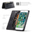 AUTSPACE A01 Series for iPhone 6 Plus/7 Plus/8 Plus 5.5 inch PU Leather Case RFID Blocking Wallet Flip Stand Cover - Black - 4