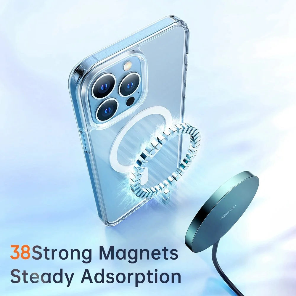 MCDODO PC-1630 Matte Clear Case for iPhone 12 Pro Max 6.7 inch Compatible with MagSafe Wireless Charging, Airbag Protection Hard PC Soft TPU Non-Yellowing Back Cover - 4