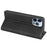 For iPhone 14 Pro 6.1 inch Soft Skin Feeling Leather Folio Book Flip Cover Horizontal Viewing Stand Magnetic Absorption Phone Case - Black - 5