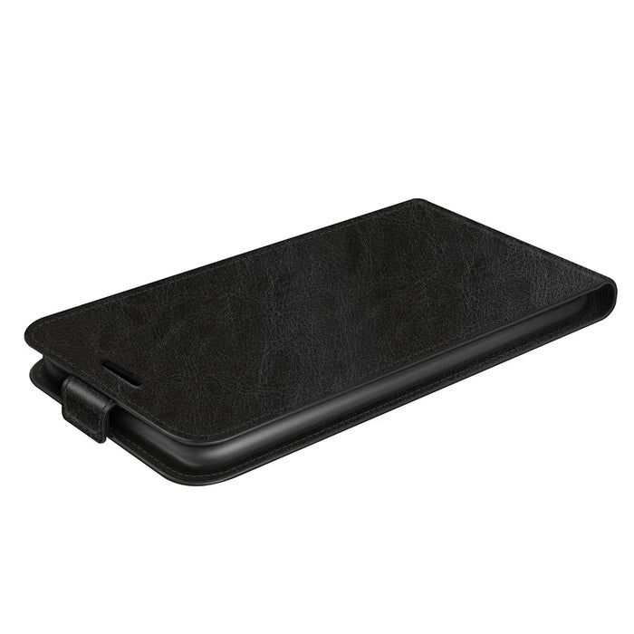 For iPhone 14 6.1 inch Vertical Flip Shockproof Shell Crazy Horse Texture PU Leather Mobile Phone Case with Card Holder - Black - 5