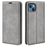 For iPhone 14 Plus 6.7 inch Skin Touch Feeling Folio Flip Leather Case Mobile Phone Stand Wallet Protective Cover - Grey - 1
