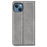 For iPhone 14 Plus 6.7 inch Skin Touch Feeling Folio Flip Leather Case Mobile Phone Stand Wallet Protective Cover - Grey - 6