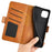 For iPhone 14 Plus 6.7 inch Double Magnetic Clasp Textured Leather Case Stand Wallet Drop-proof Phone Cover - Yellow - 4