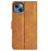 For iPhone 14 Plus 6.7 inch Double Magnetic Clasp Textured Leather Case Stand Wallet Drop-proof Phone Cover - Yellow - 6
