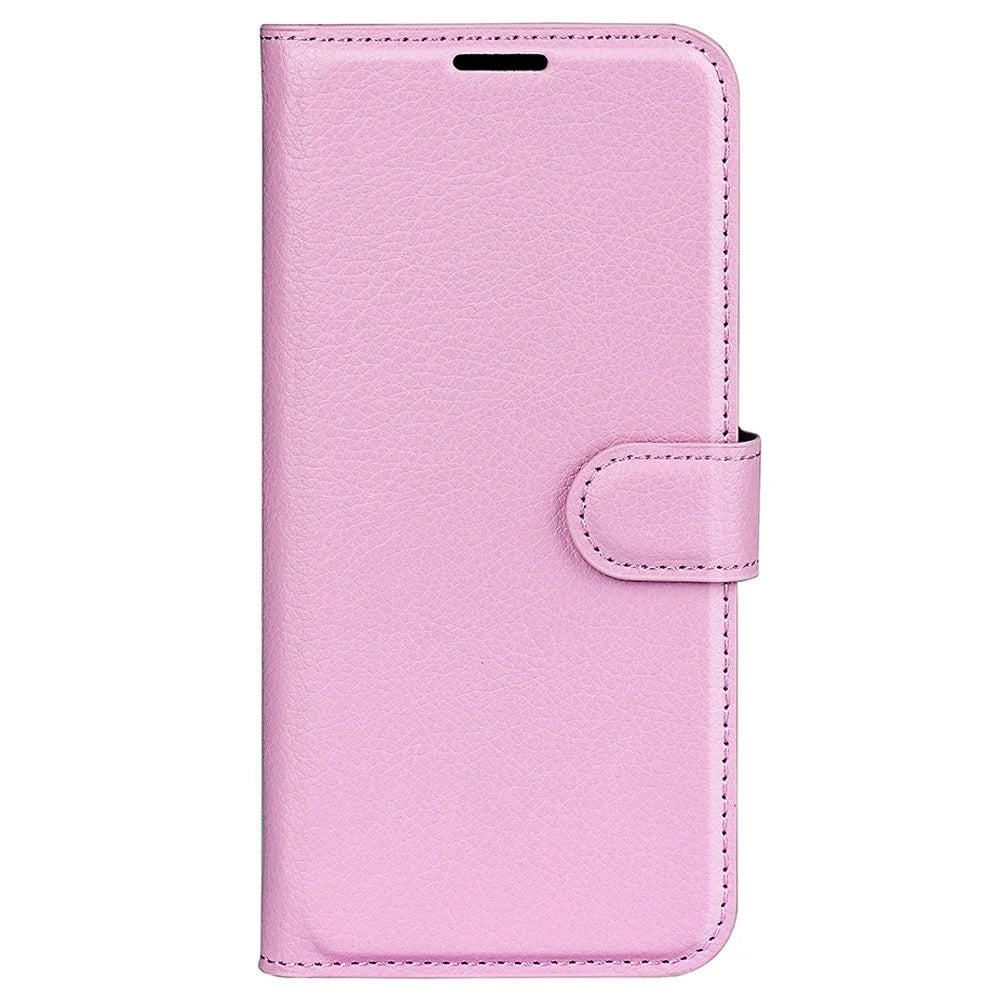 For iPhone 14 Plus 6.7 inch Litchi Texture PU Leather Collision Resistant Stand Flip Cover Full Protective Wallet Phone Case - Pink - 5