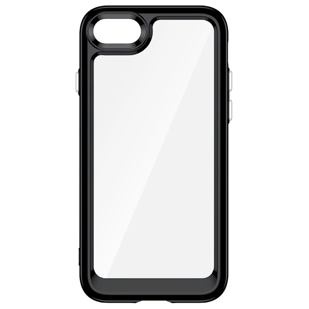 For iPhone 7/8/SE (2020)/SE (2022) Independent Buttons Shock Absorption Phone Shell TPU+Acrylic Hybrid Case - Black - 2