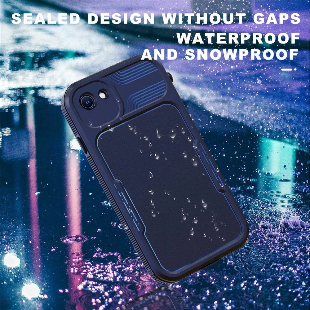 SHELLBOX A Series IP68 Waterproof Hybrid Phone Back Case for iPhone 7 4.7 inch / 8 4.7 inch / SE (2020) / (2022), IP6X Dust-Proof Protective Case with Lanyard - Black - 2