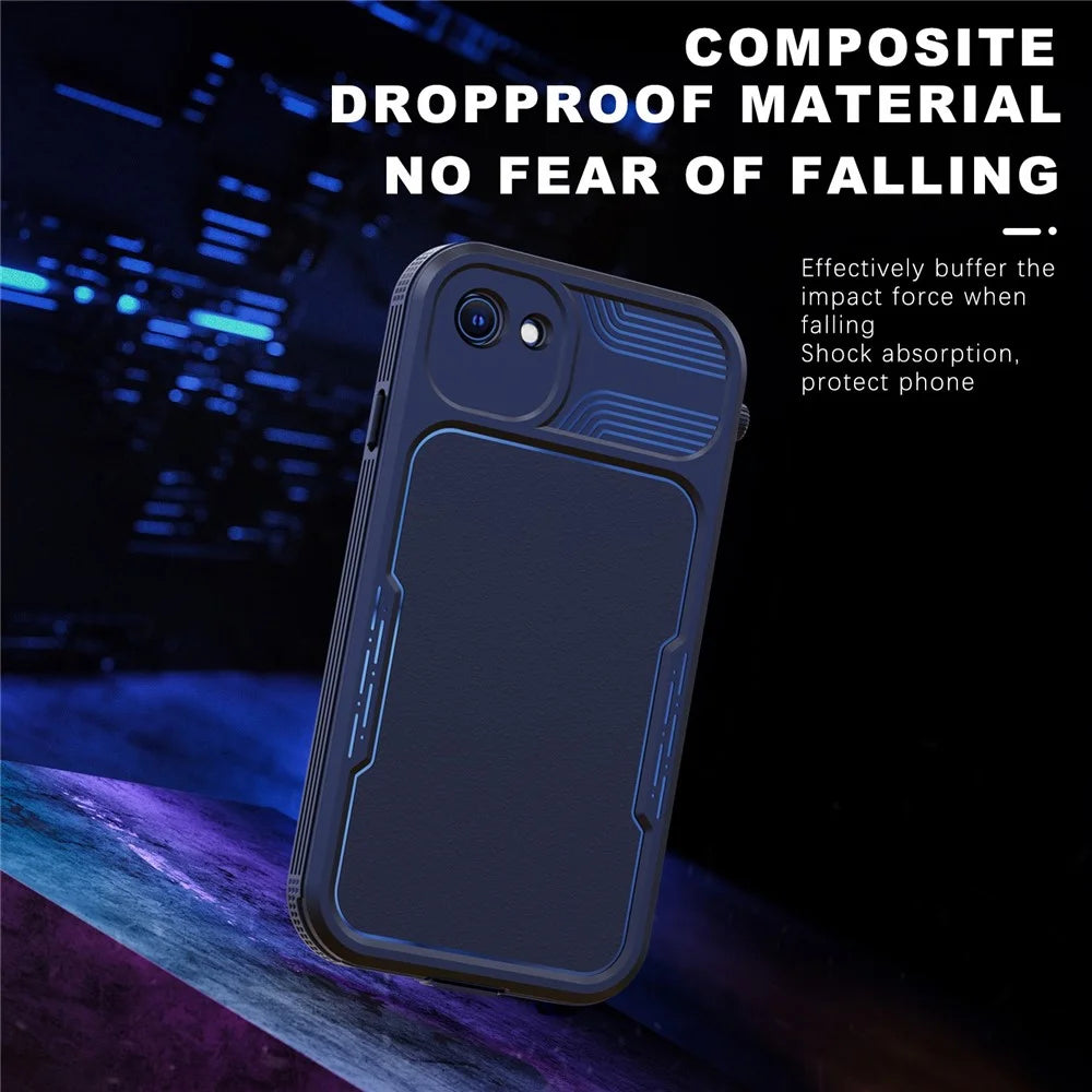 SHELLBOX A Series IP68 Waterproof Hybrid Phone Back Case for iPhone 7 4.7 inch / 8 4.7 inch / SE (2020) / (2022), IP6X Dust-Proof Protective Case with Lanyard - Black - 3