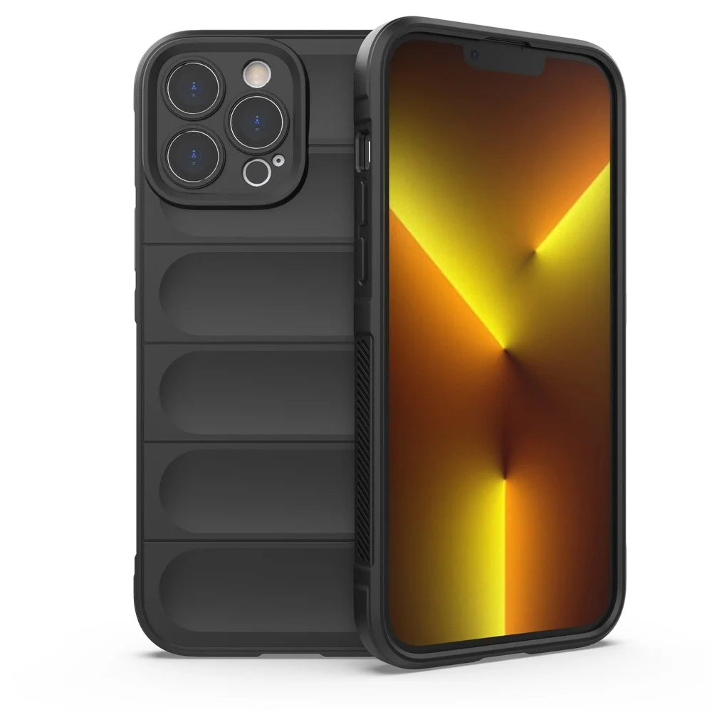 For iPhone 13 Pro Max 6.7 inch Shockproof Rugged Back Shell TPU Phone Protector Case - Black - 1