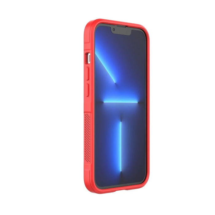For iPhone 13 Pro 6.1 inch Anti-fall Rugged Back Shell Soft TPU Phone Protector Case - Red - 2