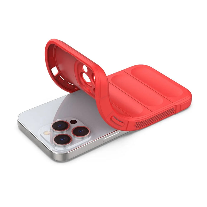 For iPhone 13 Pro 6.1 inch Anti-fall Rugged Back Shell Soft TPU Phone Protector Case - Red - 4