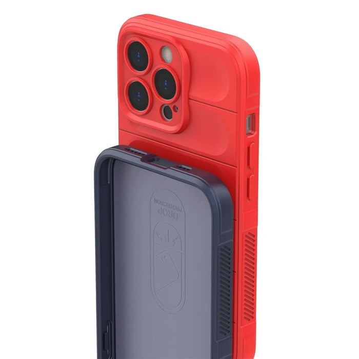 For iPhone 13 Pro 6.1 inch Anti-fall Rugged Back Shell Soft TPU Phone Protector Case - Red - 5