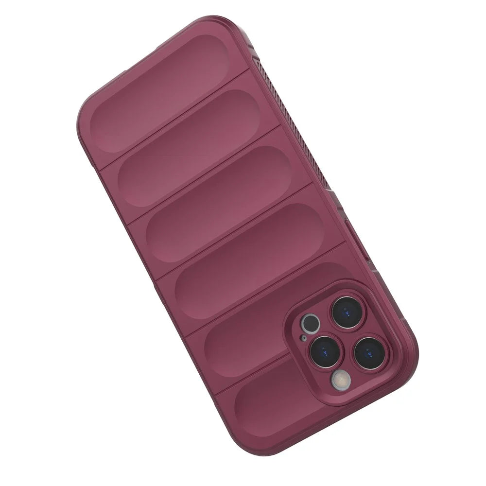 For iPhone 12 Pro Max 6.7 inch TPU Phone Protector Case, Anti-fall Rugged Back Shell Cover - Wine Red - 3