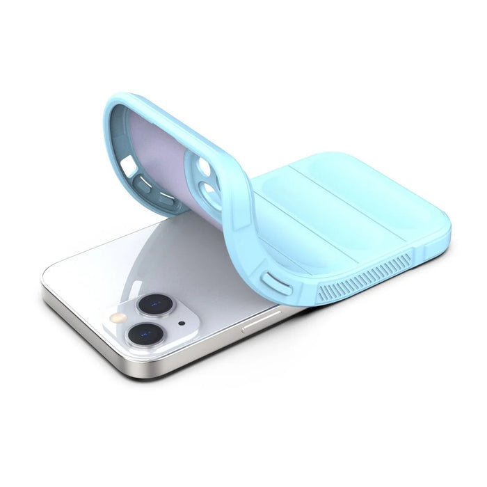 For iPhone 13 6.1 inch Bump Proof Rugged Back Shell Soft TPU Phone Protector Case - Baby Blue - 2