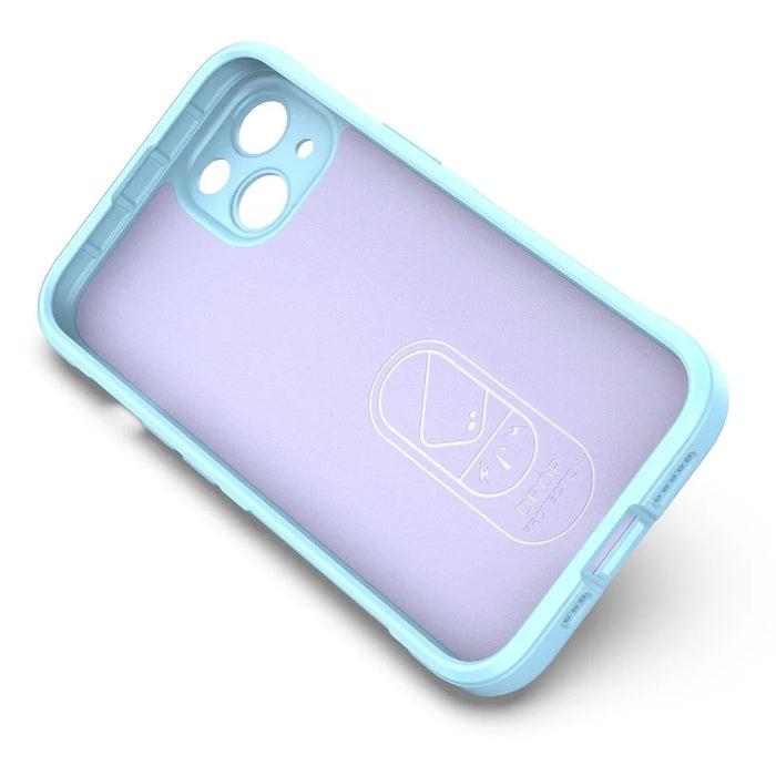 For iPhone 13 6.1 inch Bump Proof Rugged Back Shell Soft TPU Phone Protector Case - Baby Blue - 3