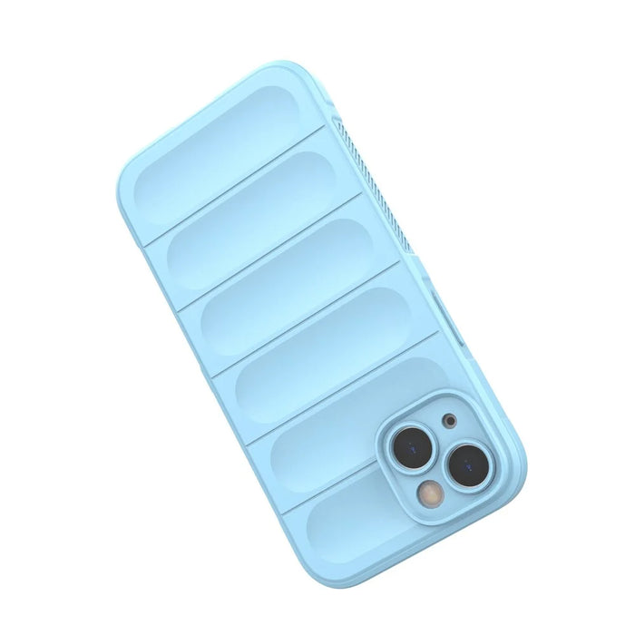 For iPhone 13 6.1 inch Bump Proof Rugged Back Shell Soft TPU Phone Protector Case - Baby Blue - 4