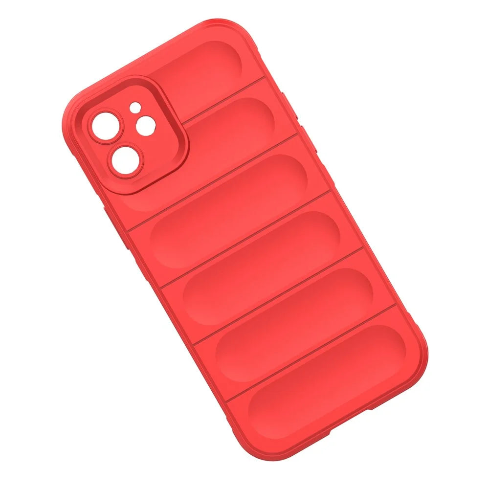 For iPhone 12 6.1 inch Drop Protection Rugged Back Shell TPU Phone Protector Case - Red - 6