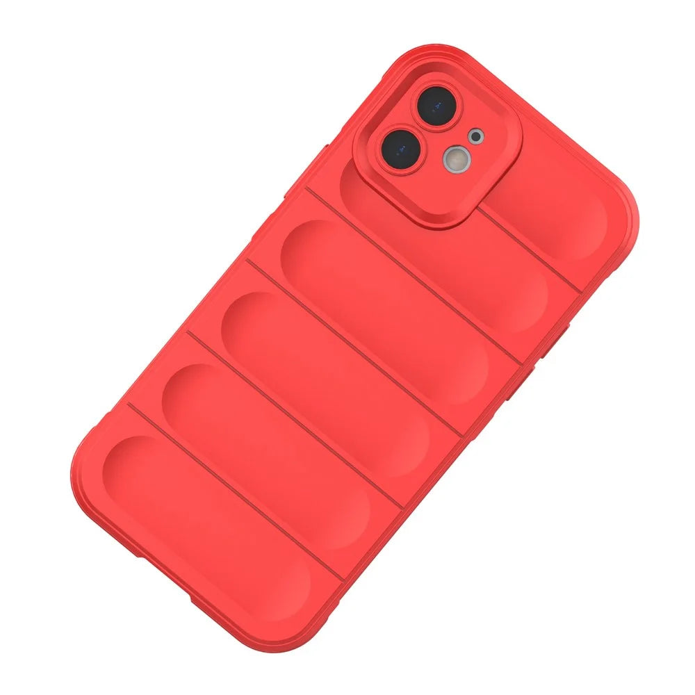 For iPhone 12 6.1 inch Drop Protection Rugged Back Shell TPU Phone Protector Case - Red - 7