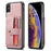 JEEHOOD Wallet Phone Case for iPhone XS 5.8 inch Shockproof Phone Cover with RFID Blocking Function Scratch Resistant Phone Protector Support Wireless Charging - Pink - 1