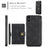 JEEHOOD For iPhone XS 5.8 inch/iPhone X Detachable Wallet Leather Coated TPU Phone Case Kickstand Protective Cover - Black - 7