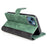 For iPhone 14 6.1 inch Fall Proof Splicing Design Protective Case PU Leather Wallet Stand Phone Shell - Green - 3