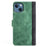 For iPhone 14 6.1 inch Fall Proof Splicing Design Protective Case PU Leather Wallet Stand Phone Shell - Green - 6