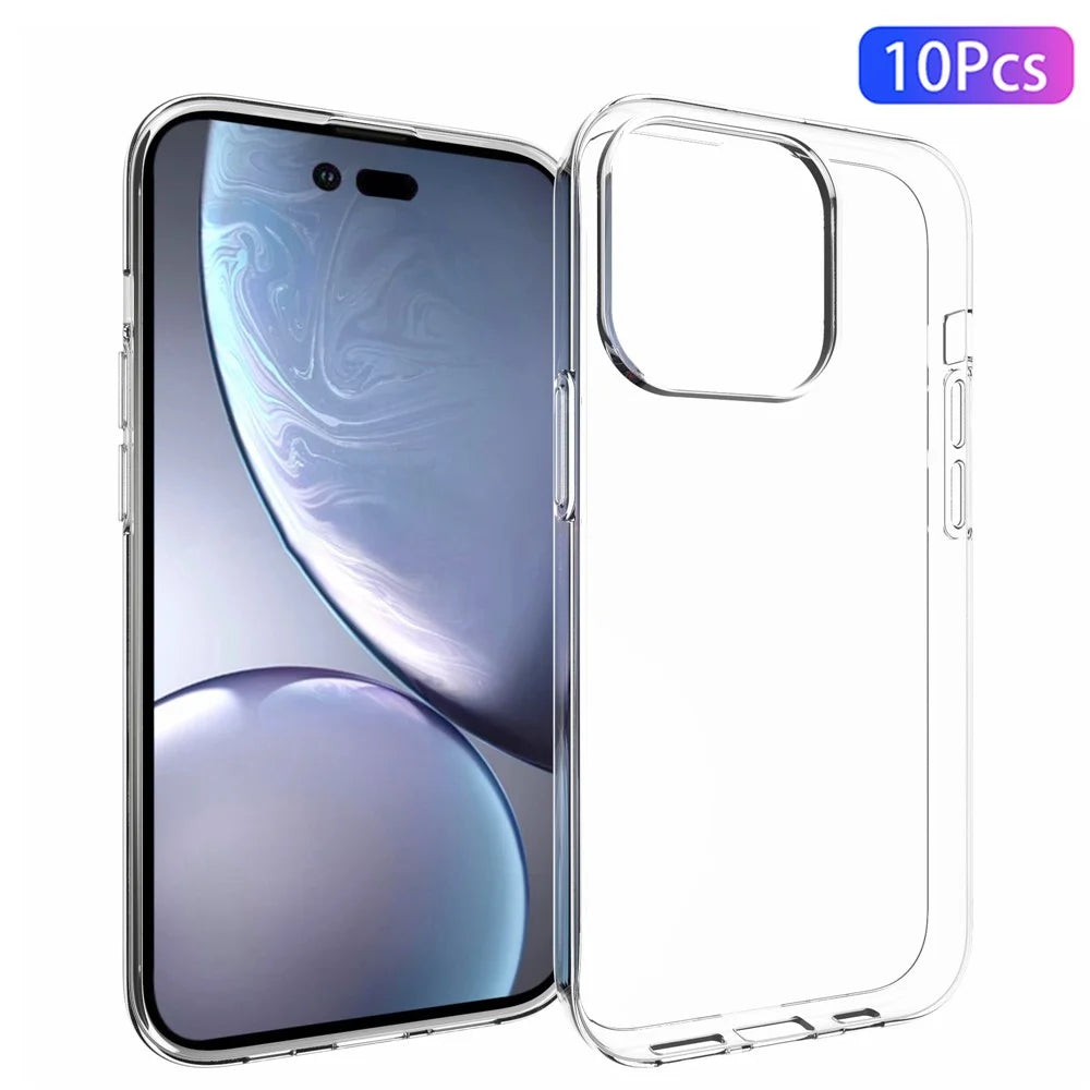 10Pcs/Pack Soft TPU Cover for iPhone 14 Pro 6.1 inch, Inner Watermark-Free Drop-proof Phone Case - 1