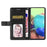 For iPhone 14 6.1 inch Full Coverage Cell Phone Cover PU Leather Y-Shaped Lines Imprinting Wallet Stand Phone Case - Black - 2